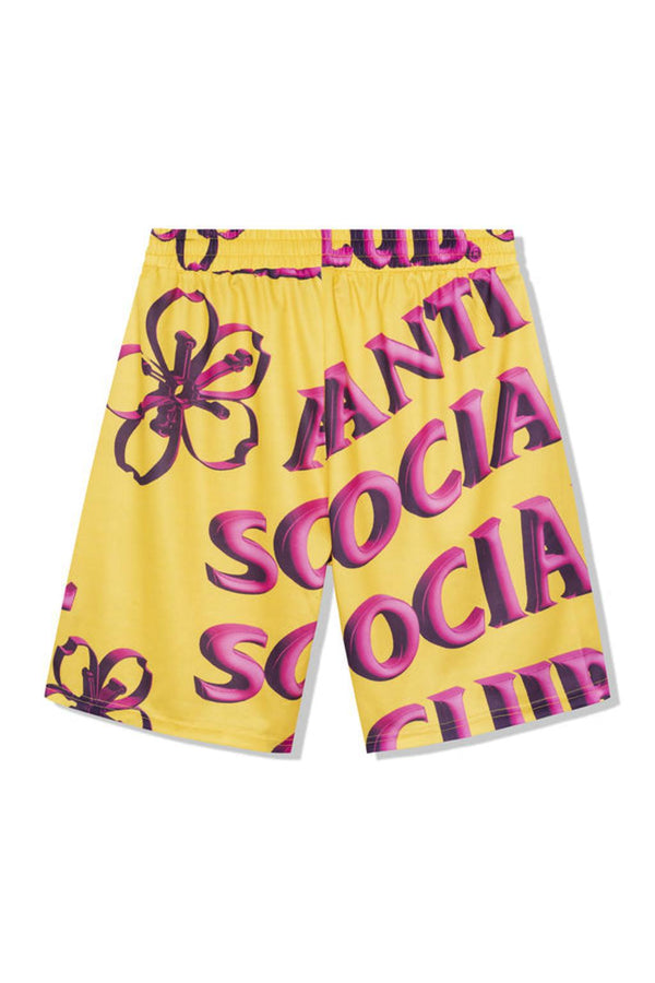 Anti Social Social Club Coral Crush Mesh Bored Shorts Yellow