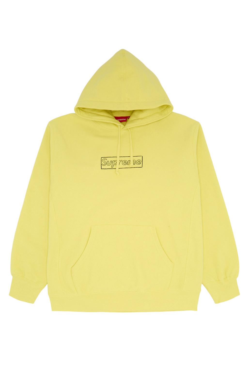 Supreme KAWS Chalk Logo Hooded Sweatshirt Light Lemon - Sole Cart