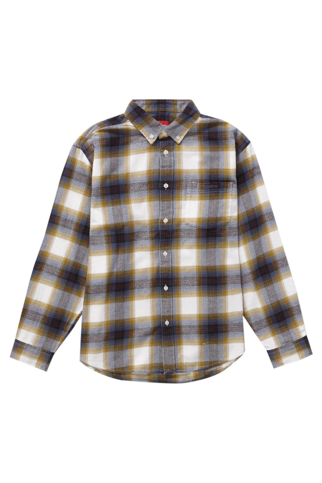 Supreme Brushed Plaid Flannel Shirt Natural - Sole Cart