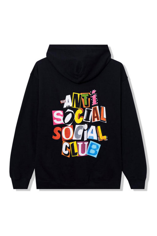 Anti Social Social Club Torn Pages Of Our Story Zip Up Hoodie Black