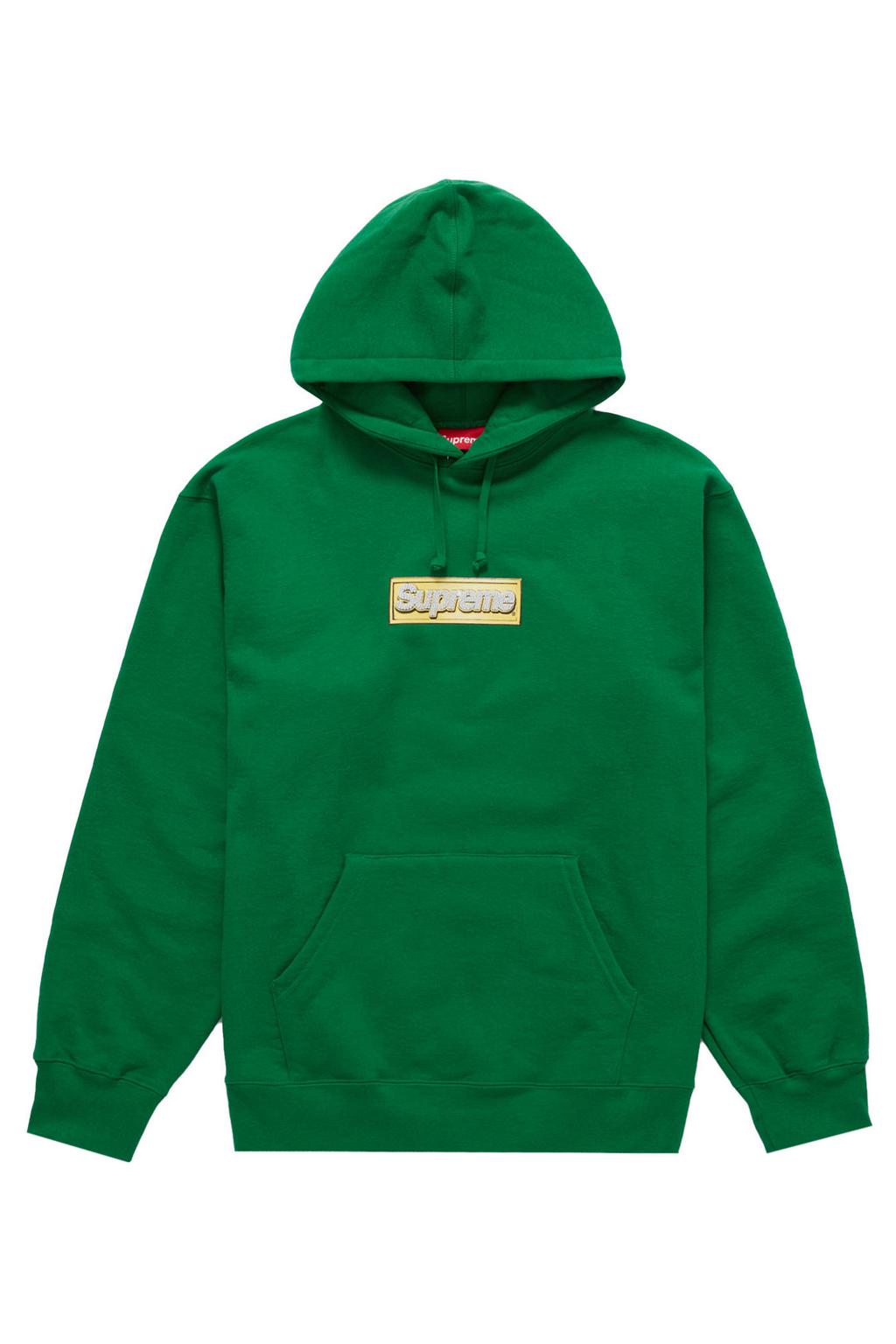 Supreme Bling Box Logo Hooded Sweatshirt Green - Sole Cart